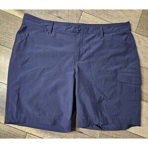 Eddie Bauer Shorts Womens 18 Blue Cargo Hiking Outdoors Stretch